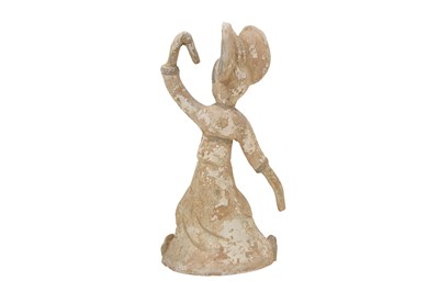 Lot 5 - A POTTERY FIGURE OF A DANCER