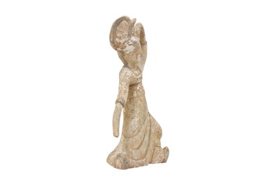 Lot 5 - A POTTERY FIGURE OF A DANCER