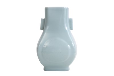 Lot 2 - A PALE-BLUE GLAZED HU VASE