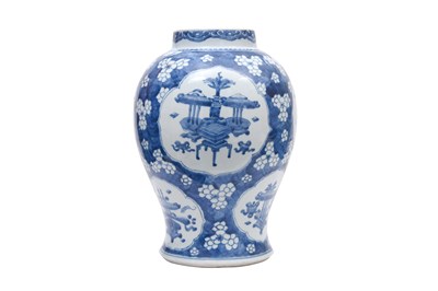 Lot 32 - A BLUE AND WHITE BALUSTER VASE