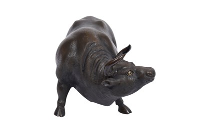 Lot 94 - A BRONZE MODEL OF A BUFFALO