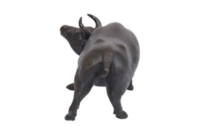 Lot 94 - A BRONZE MODEL OF A BUFFALO