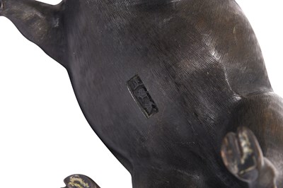 Lot 94 - A BRONZE MODEL OF A BUFFALO