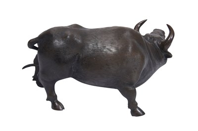 Lot 94 - A BRONZE MODEL OF A BUFFALO