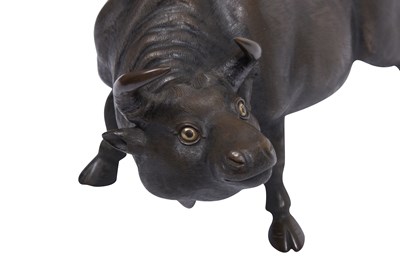 Lot 94 - A BRONZE MODEL OF A BUFFALO