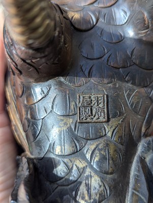 Lot 95 - AN OKIMONO OF A FIGHTING COCKEREL, SHAMO