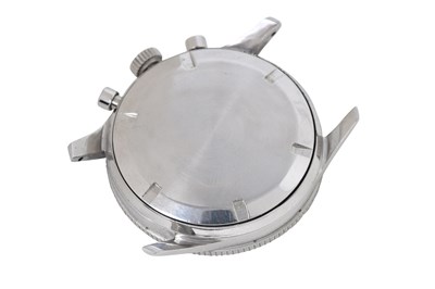 Lot 39 - A RARE MEN'S BREITLING STAINLESS STEEL MANUAL CHRONOGRAPH WATCH.